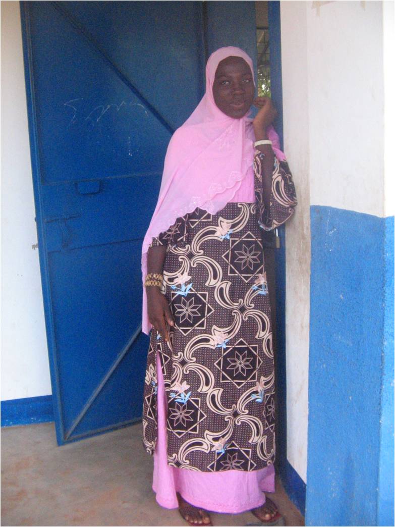 a young Muslim girl at school in The Gambia