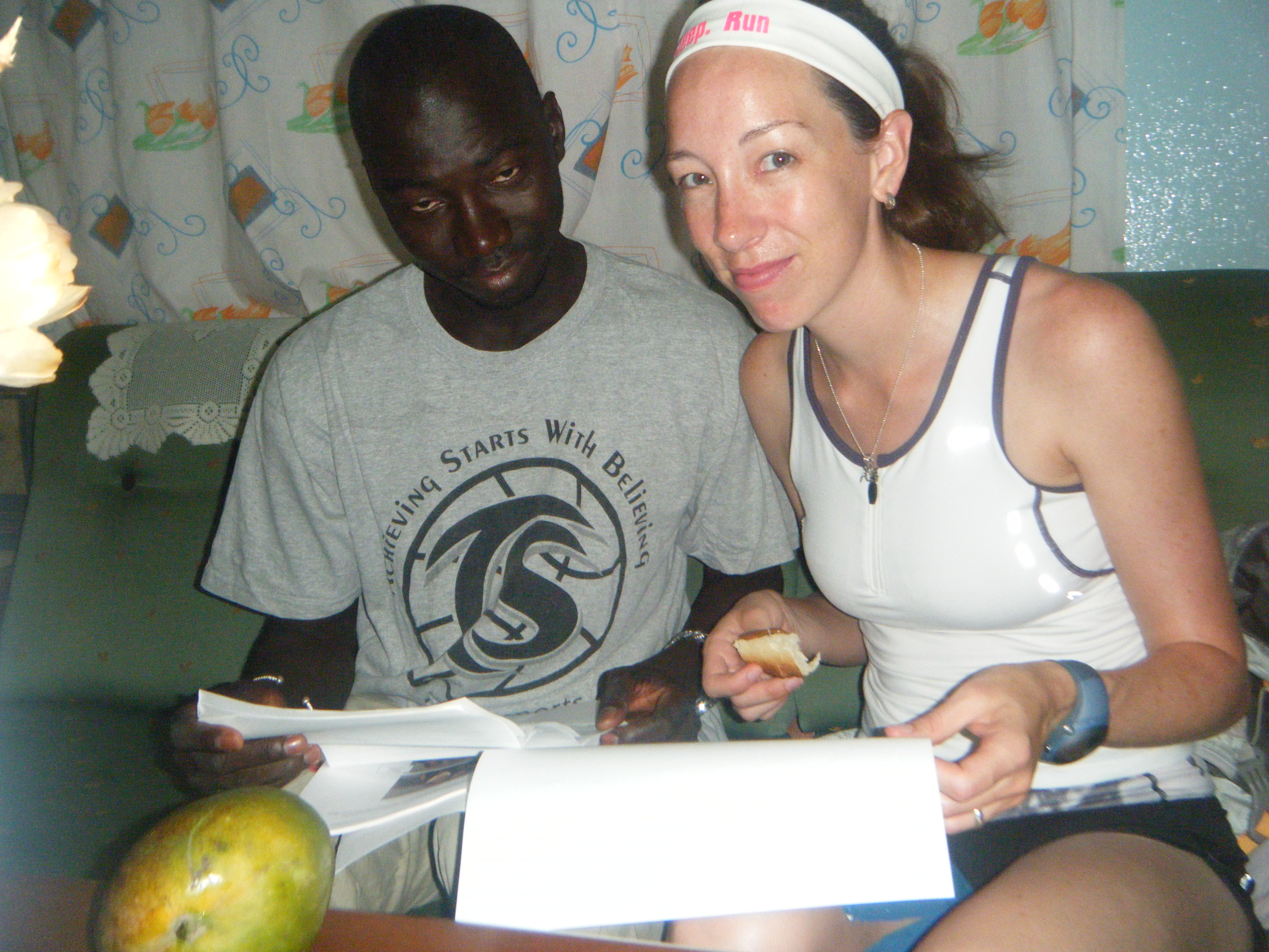 a Canadian and an African runner read a running mantra