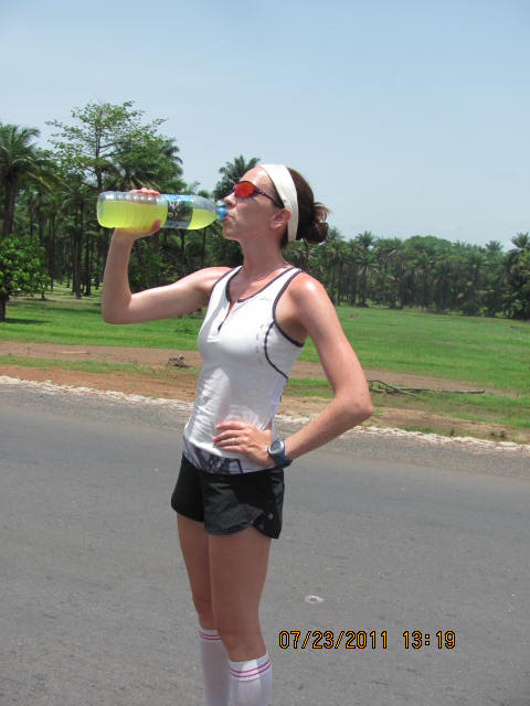 Running in Africa drinks Gatorade