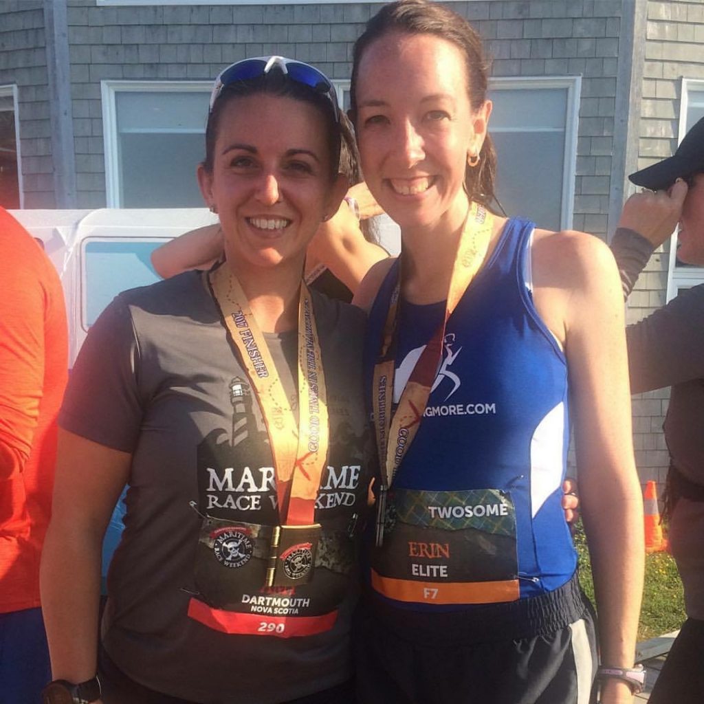 Coach Erin Poirier and her runner Amy D'Eon